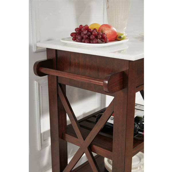 Charlton Home® Brycen Marble Kitchen Cart Wayfair